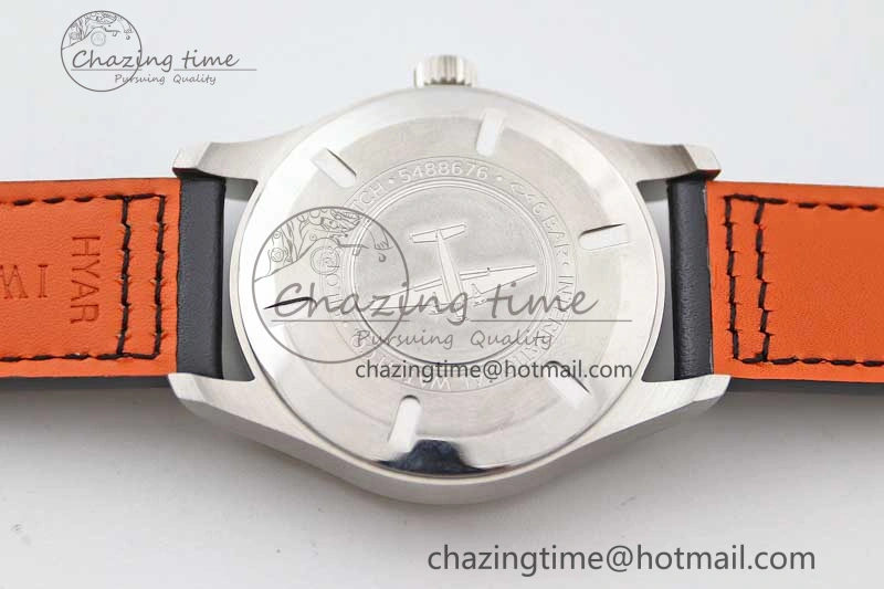 Mark XVIII IW327012 SS M+F 1:1 Best Edition White Dial on Black Leather Strap A35111