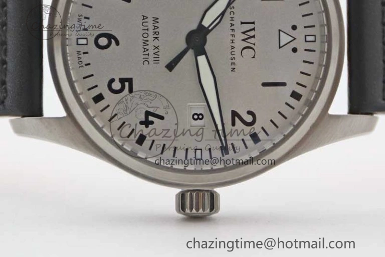 Mark XVIII IW327012 SS M+F 1:1 Best Edition White Dial on Black Leather Strap A35111