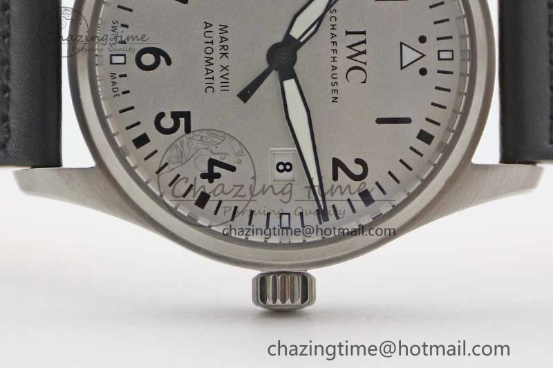 Mark XVIII IW327012 SS M+F 1:1 Best Edition White Dial on Black Leather Strap A35111
