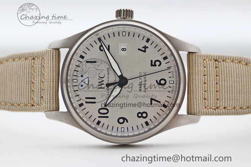 Mark XVIII IW327012 SS M+F 1:1 Best Edition White Dial on White Nylon Strap A35111