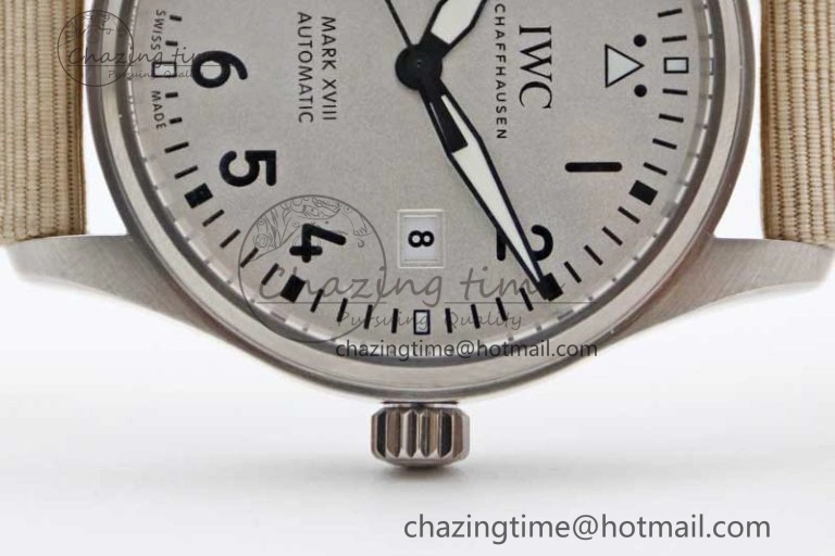 Mark XVIII IW327012 SS M+F 1:1 Best Edition White Dial on White Nylon Strap A35111