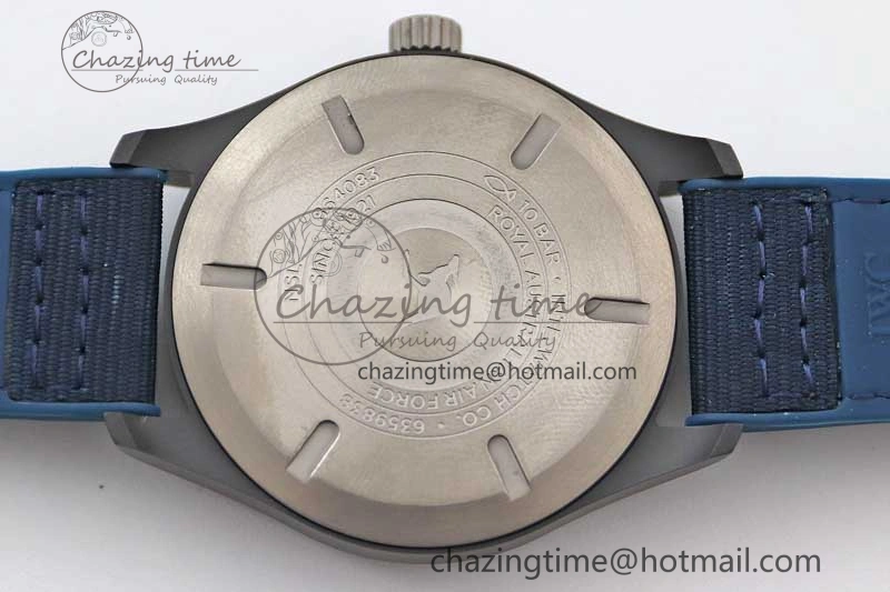 Mark XVIII IW328101 Black Ceramic M+F 1:1 Best Edition Blue Dial on Blue Nylon Strap A35111