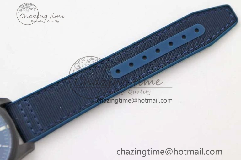 Mark XVIII IW328101 Black Ceramic M+F 1:1 Best Edition Blue Dial on Blue Nylon Strap A35111