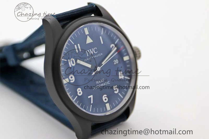 Mark XVIII IW328101 Black Ceramic M+F 1:1 Best Edition Blue Dial on Blue Nylon Strap A35111