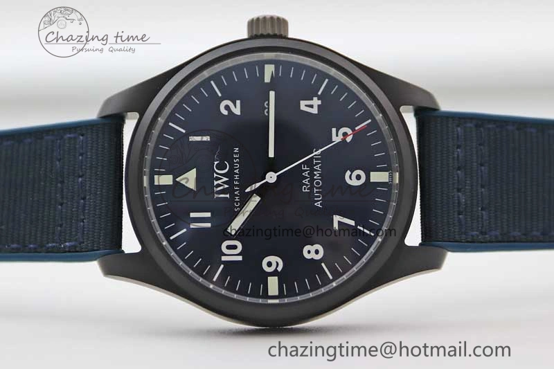 Mark XVIII IW328101 Black Ceramic M+F 1:1 Best Edition Blue Dial on Blue Nylon Strap A35111