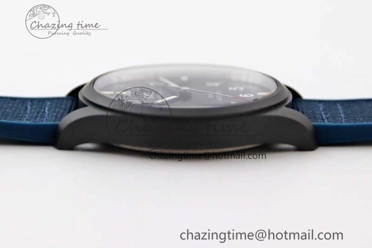 Mark XVIII IW328101 Black Ceramic M+F 1:1 Best Edition Blue Dial on Blue Nylon Strap A35111