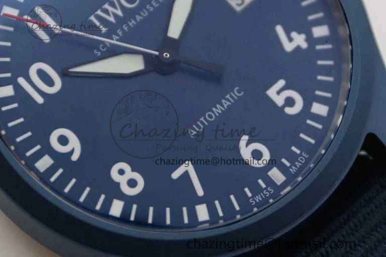 Mark XVIII IW328101 Blue Ceramic M+F 1:1 Best Edition Blue Dial on Blue Nylon Strap A2892