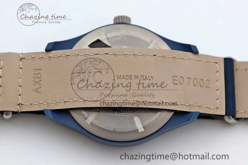 Mark XVIII IW328101 Blue Ceramic M+F 1:1 Best Edition Blue Dial on Blue Nylon Strap A2892