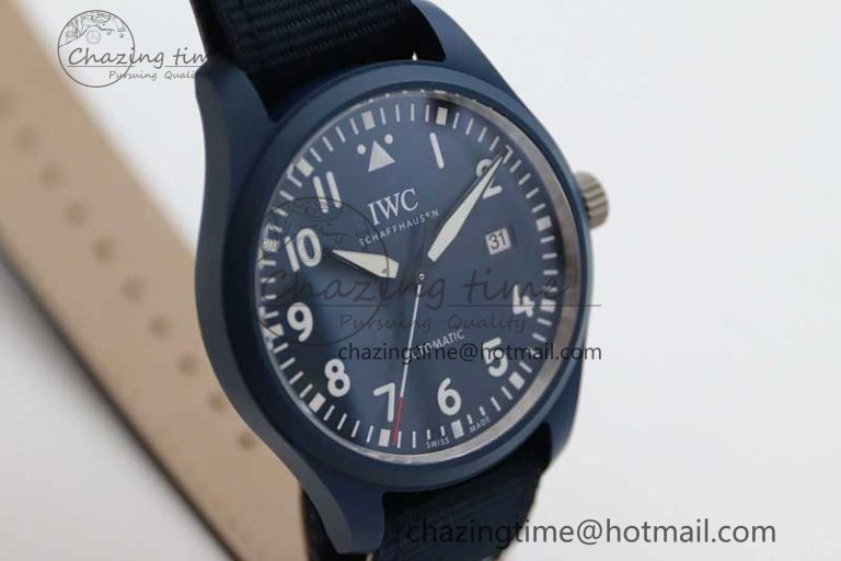 Mark XVIII IW328101 Blue Ceramic M+F 1:1 Best Edition Blue Dial on Blue Nylon Strap A2892