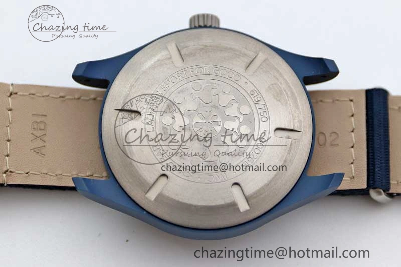 Mark XVIII IW328101 Blue Ceramic M+F 1:1 Best Edition Blue Dial on Blue Nylon Strap A2892