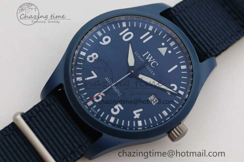 Mark XVIII IW328101 Blue Ceramic M+F 1:1 Best Edition Blue Dial on Blue Nylon Strap A2892