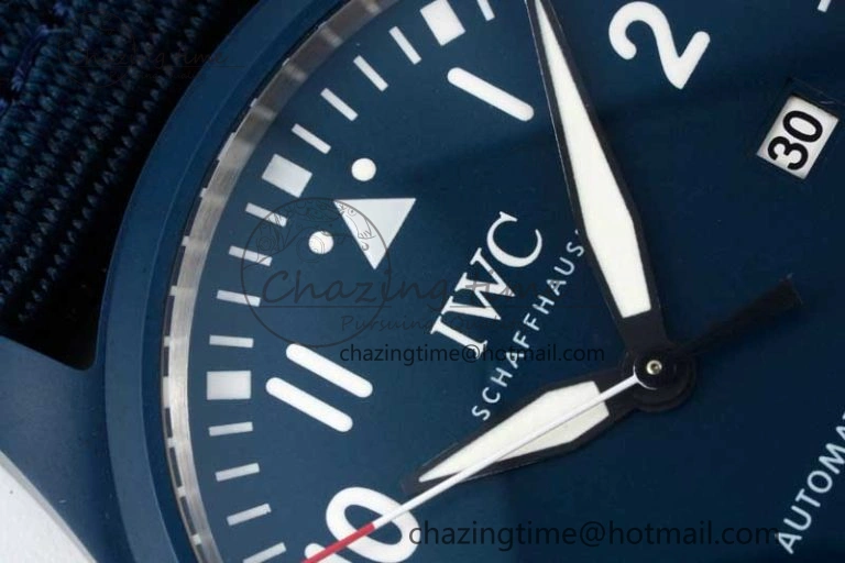 Mark XVIII IW328101 Blue Ceramic M+F 1:1 Best Edition Blue Dial on Blue Nylon Strap A35111