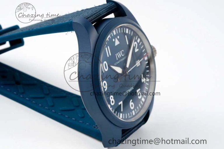 Mark XVIII IW328101 Blue Ceramic M+F 1:1 Best Edition Blue Dial on Blue Nylon Strap A35111