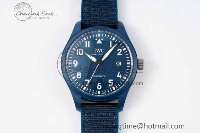 Mark XVIII IW328101 Blue Ceramic M+F 1:1 Best Edition Blue Dial on Blue Nylon Strap A35111
