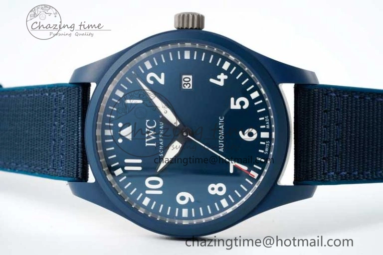 Mark XVIII IW328101 Blue Ceramic M+F 1:1 Best Edition Blue Dial on Blue Nylon Strap A35111