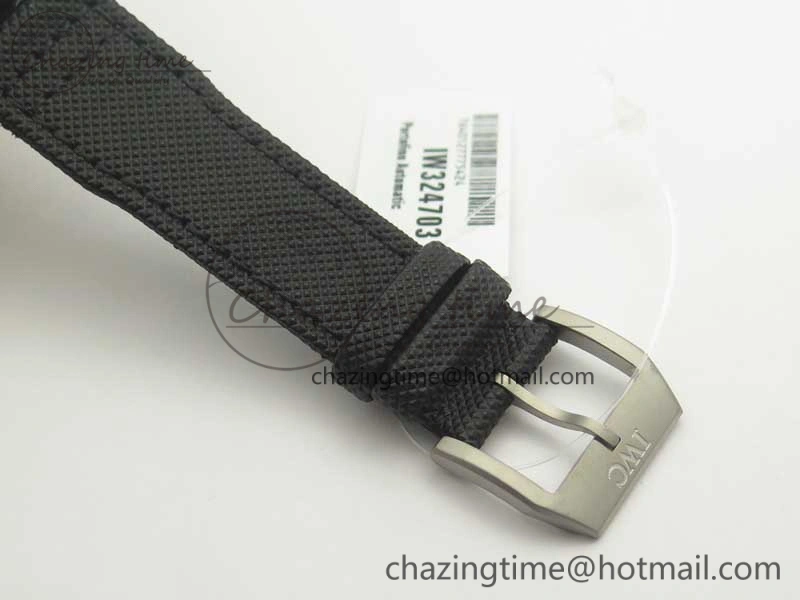 Mark XVIII LAUREUS IW324703 Black Ceramic MKF Best Edition on Black Nylon Strap MIYOTA 9015 V2