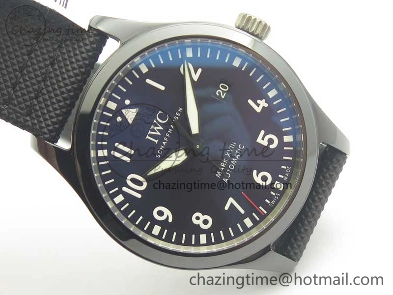 Mark XVIII LAUREUS IW324703 Black Ceramic MKF Best Edition on Black Nylon Strap MIYOTA 9015 V2