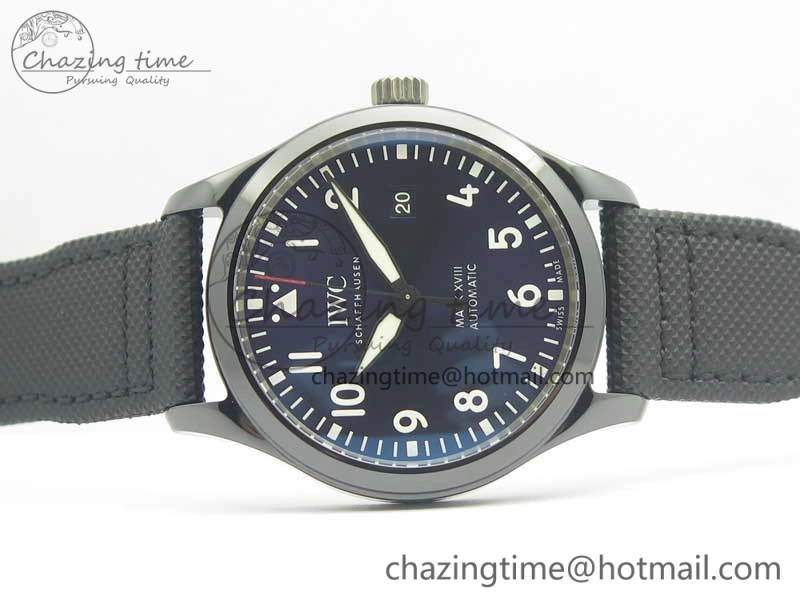 Mark XVIII LAUREUS IW324703 Black Ceramic MKF Best Edition on Black Nylon Strap MIYOTA 9015 V2