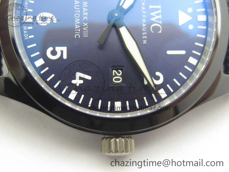 Mark XVIII LAUREUS IW324703 Black Ceramic MKF Best Edition on Black Nylon Strap MIYOTA 9015 V2