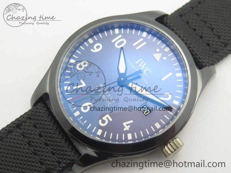 Mark XVIII LAUREUS IW324703 Black Ceramic MKF Best Edition on Black Nylon Strap MIYOTA 9015 V2