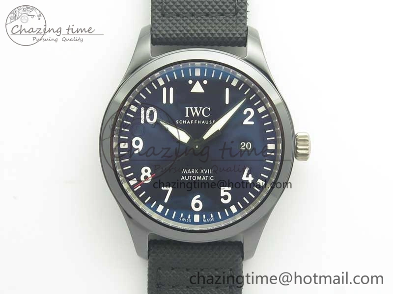 Mark XVIII LAUREUS IW324703 Black Ceramic MKF Best Edition on Black Nylon Strap MIYOTA 9015 V2