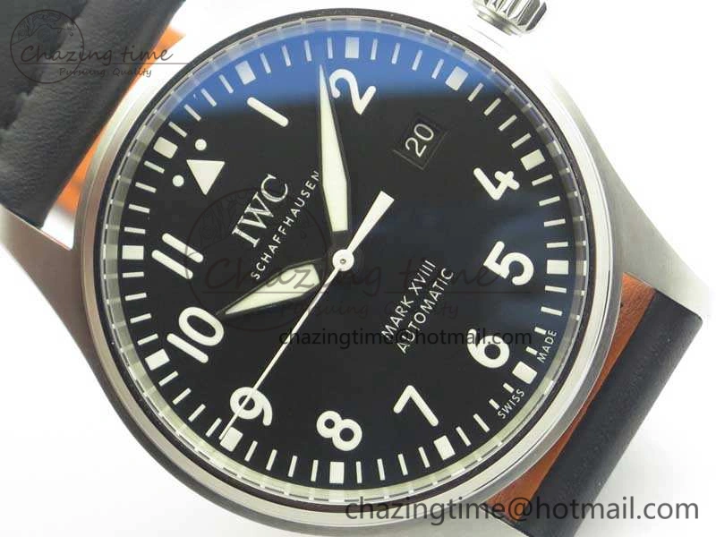 Mark XVIII Le Petit Prince IW327001 SS MKS 1:1 Best Edition Black Dial On Leather Strap MIYOTA9015 V2