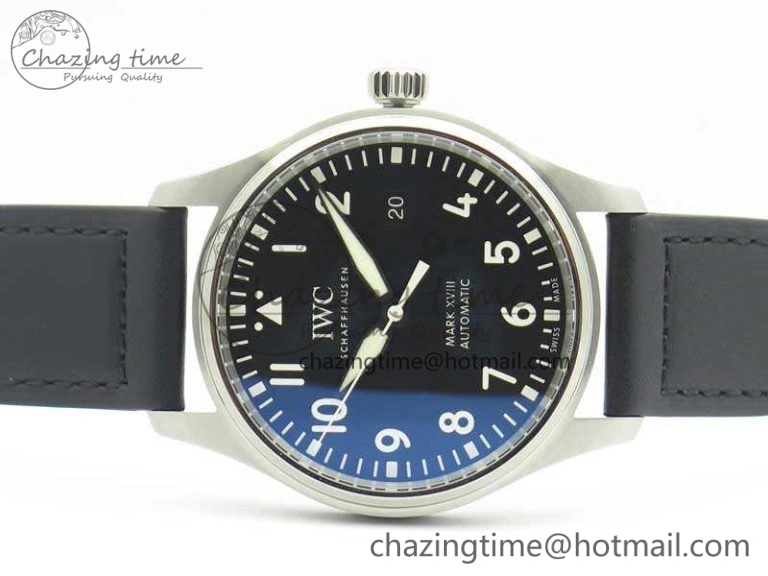 Mark XVIII Le Petit Prince IW327001 SS MKS 1:1 Best Edition Black Dial On Leather Strap MIYOTA9015 V2