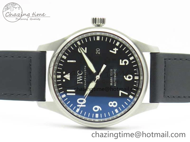 Mark XVIII Le Petit Prince IW327001 SS MKS 1:1 Best Edition Black Dial On Leather Strap MIYOTA9015 V2