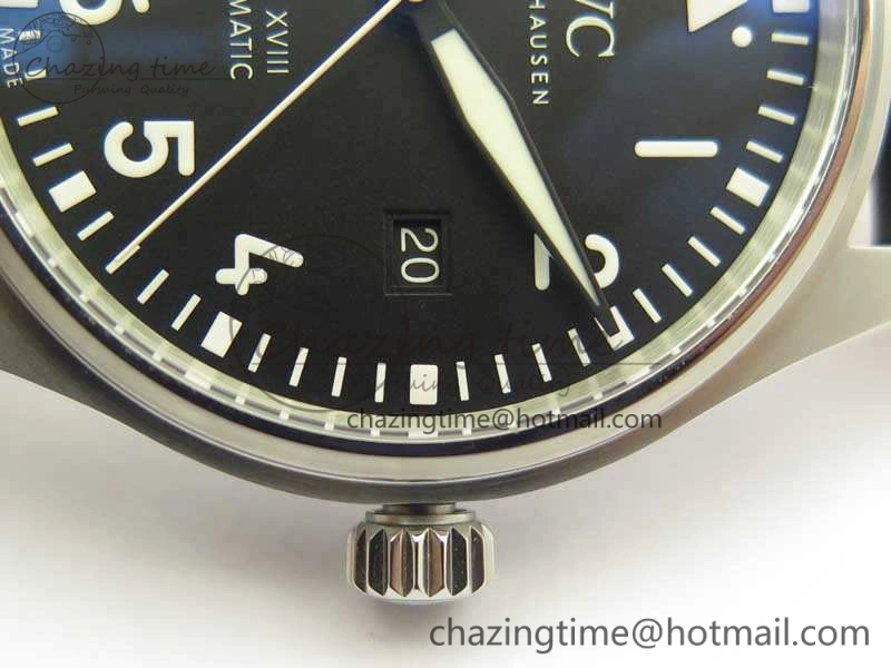 Mark XVIII Le Petit Prince IW327001 SS MKS 1:1 Best Edition Black Dial On Leather Strap MIYOTA9015 V2