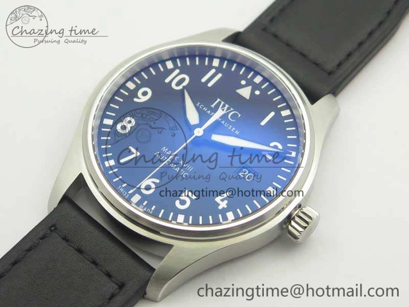 Mark XVIII Le Petit Prince IW327001 SS MKS 1:1 Best Edition Black Dial On Leather Strap MIYOTA9015 V2