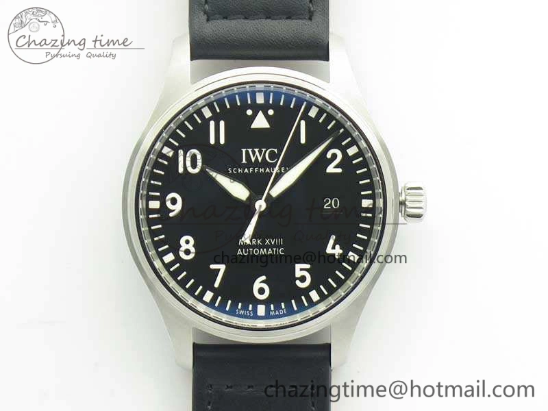 Mark XVIII Le Petit Prince IW327001 SS MKS 1:1 Best Edition Black Dial On Leather Strap MIYOTA9015 V2