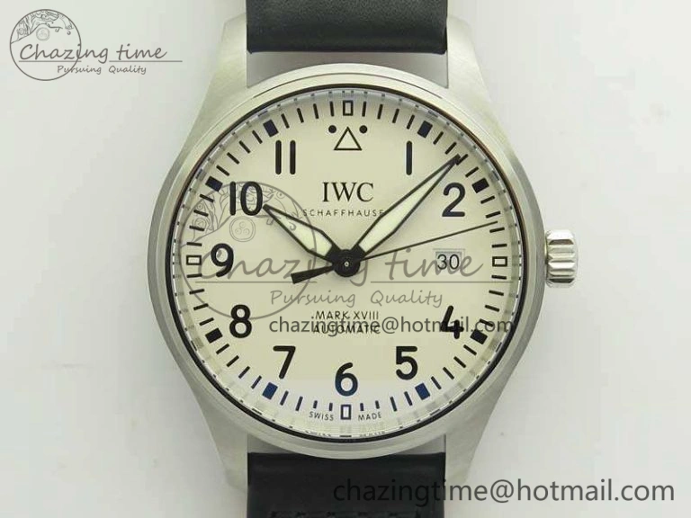 Mark XVIII Le Petit Prince IW327001 SS MKS 1:1 Best Edition White Dial On Leather Strap MIYOTA9015 V2