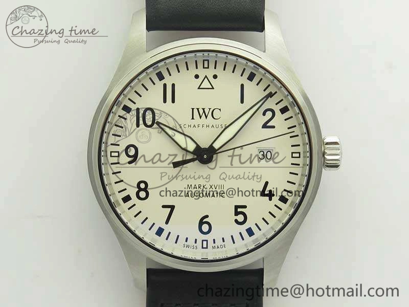 Mark XVIII Le Petit Prince IW327001 SS MKS 1:1 Best Edition White Dial On Leather Strap MIYOTA9015 V2
