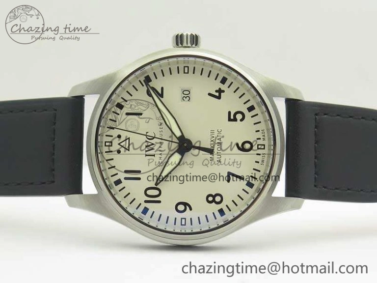 Mark XVIII Le Petit Prince IW327001 SS MKS 1:1 Best Edition White Dial On Leather Strap MIYOTA9015 V2