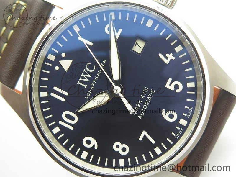 Mark XVIII Le Petit Prince IW327004 SS MKS 1:1 Best Edition Blue Dial On Leather Strap MIYOTA9015 V2