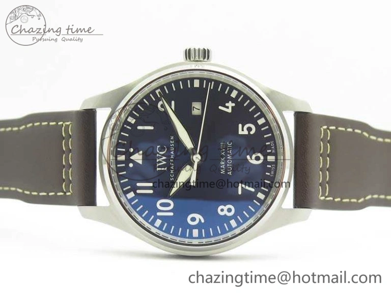 Mark XVIII Le Petit Prince IW327004 SS MKS 1:1 Best Edition Blue Dial On Leather Strap MIYOTA9015 V2