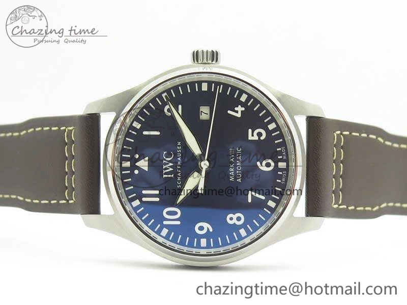 Mark XVIII Le Petit Prince IW327004 SS MKS 1:1 Best Edition Blue Dial On Leather Strap MIYOTA9015 V2