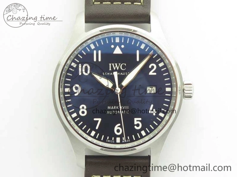 Mark XVIII Le Petit Prince IW327004 SS MKS 1:1 Best Edition Blue Dial On Leather Strap MIYOTA9015 V2