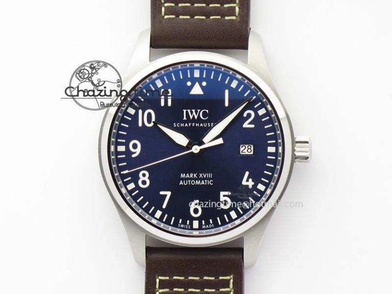Mark XVIII Le Petit Prince IW327004 SS Mk Maker Best Edition Blue Dial On Brown Leather Strap A2892