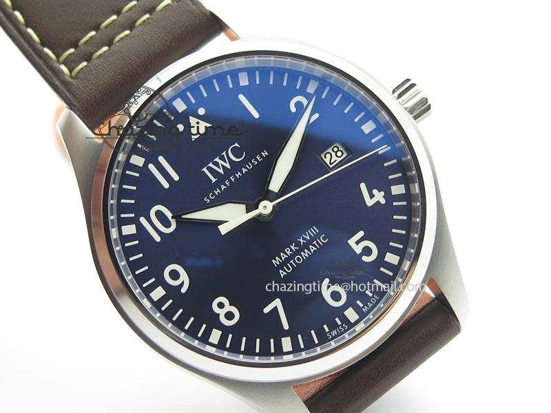 Mark XVIII Le Petit Prince IW327004 SS Mk Maker Best Edition Blue Dial On Brown Leather Strap A2892