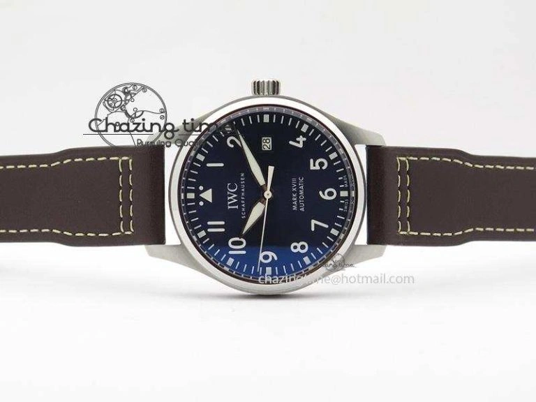 Mark XVIII Le Petit Prince IW327004 SS Mk Maker Best Edition Blue Dial On Brown Leather Strap A2892