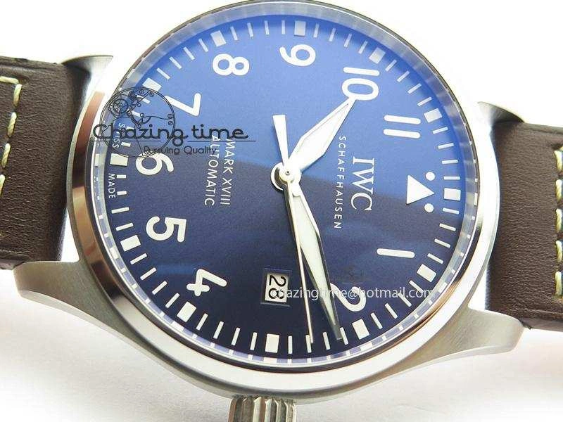 Mark XVIII Le Petit Prince IW327004 SS Mk Maker Best Edition Blue Dial On Brown Leather Strap A2892