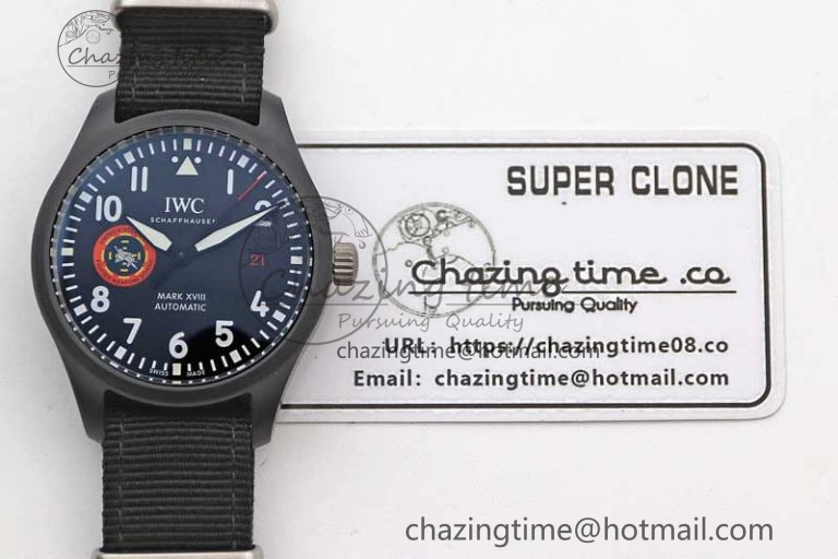 Mark XVIII ‘TOPGUN SFTI’ Ceramic M+F Best Edition Black Dial on Black Nylon Strap A35111