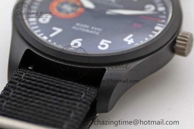 Mark XVIII ‘TOPGUN SFTI’ Ceramic M+F Best Edition Black Dial on Black Nylon Strap A35111