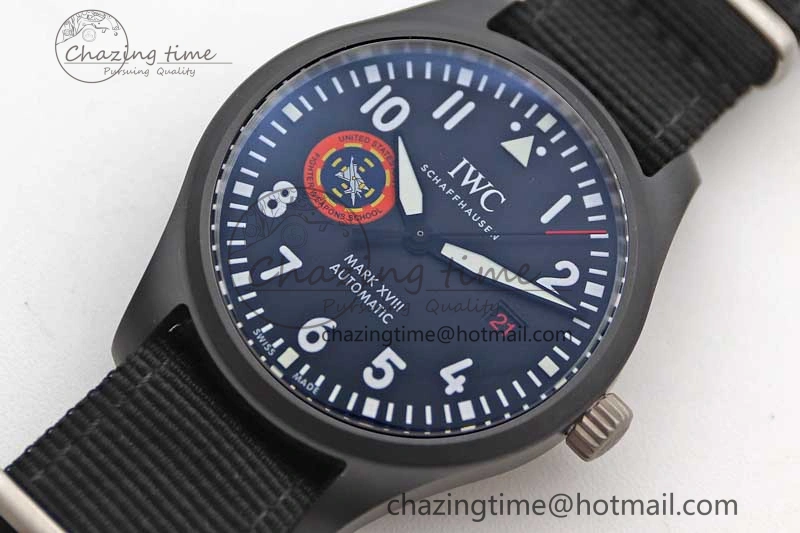 Mark XVIII ‘TOPGUN SFTI’ Ceramic M+F Best Edition Black Dial on Black Nylon Strap A35111