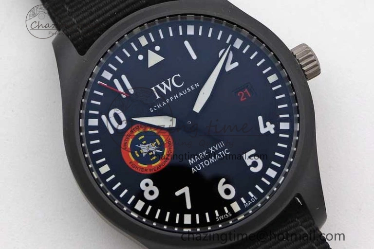 Mark XVIII ‘TOPGUN SFTI’ Ceramic M+F Best Edition Black Dial on Black Nylon Strap A35111