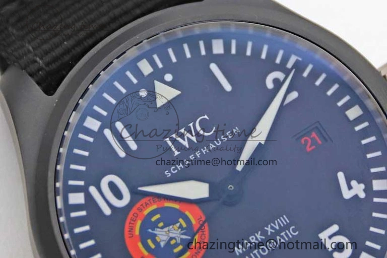 Mark XVIII ‘TOPGUN SFTI’ Ceramic M+F Best Edition Black Dial on Black Nylon Strap A35111