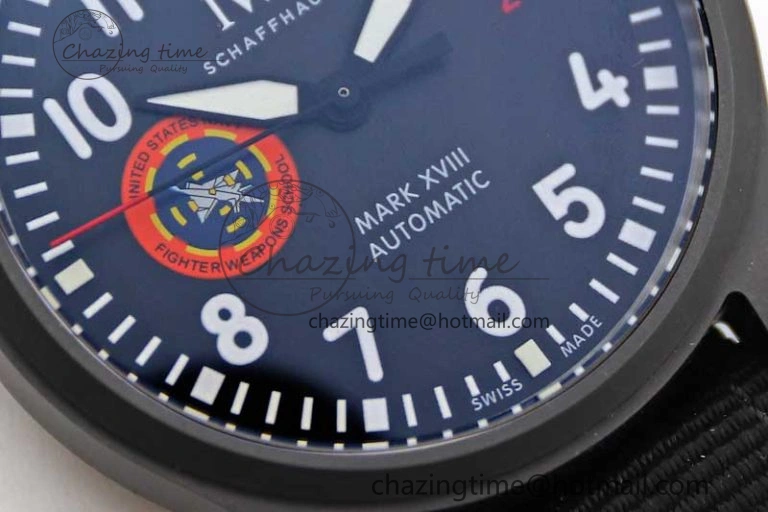 Mark XVIII ‘TOPGUN SFTI’ Ceramic M+F Best Edition Black Dial on Black Nylon Strap A35111
