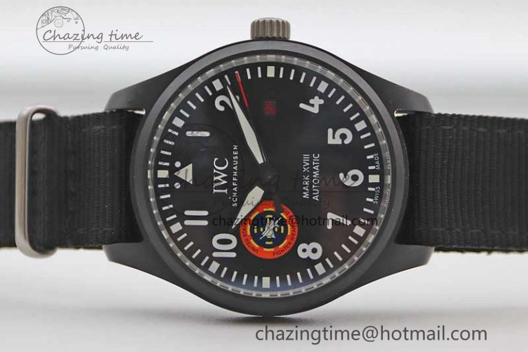 Mark XVIII ‘TOPGUN SFTI’ Ceramic M+F Best Edition Black Dial on Black Nylon Strap A35111