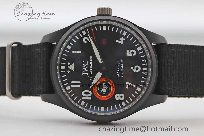 Mark XVIII ‘TOPGUN SFTI’ Ceramic M+F Best Edition Black Dial on Black Nylon Strap A35111